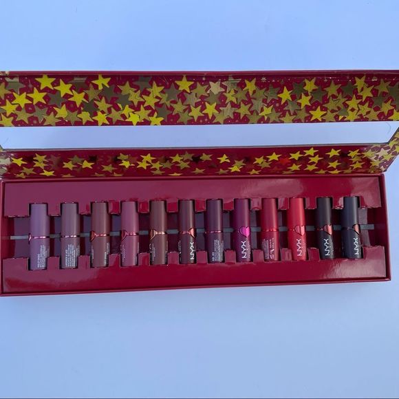 Brand New NYX GIMME SUPER STARS! MATTE LIP VAULT Holiday Edition 12-Pcs Lipstick